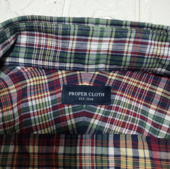 Proper Cloth Flannel Shirt Mens Medium Plaid Button Down Shirt Button Down 2XL - Picture 5 of 9